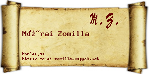 Mérai Zomilla névjegykártya