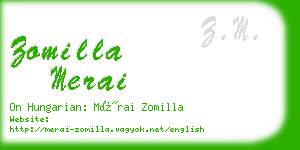 zomilla merai business card